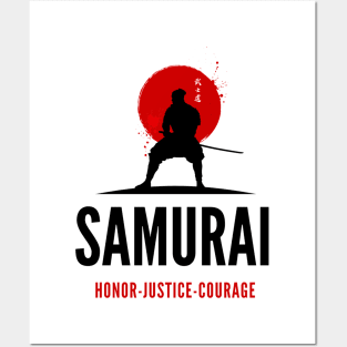 SAMURAI (HONOR - JUSTICE - COURAGE) Posters and Art